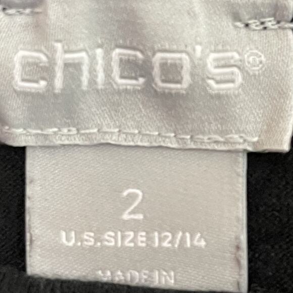 Chicos Dress Womens Size 2 US Large Black Maxi Slub Knit Sleeveless Beach - Picture 2 of 10